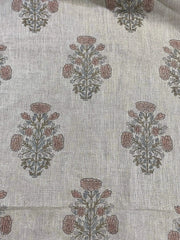 Breezal Block Print Handloom Linen Fabric